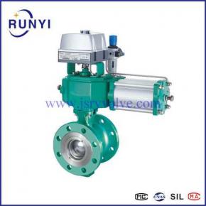 Pneumatic segmented ball valve